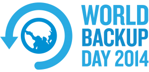 logotip Svetovni dan backupa v angleščini