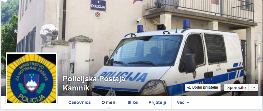 Lažni Facebook profil Policijske postaje Kamnik
