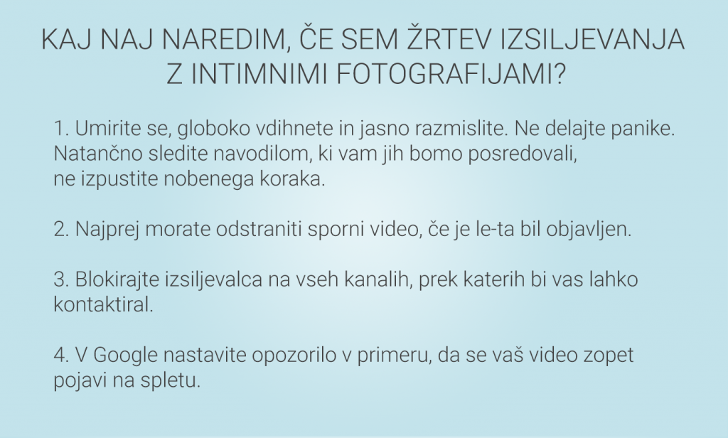 Navodila za žrtve sextortiona