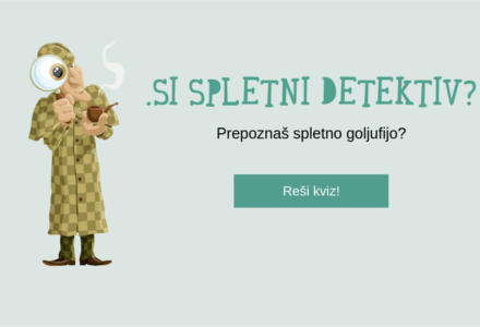 Naslovnica kviza ".SI spletni detektiv?" na kateri je grafika Sherlocka Holmesa