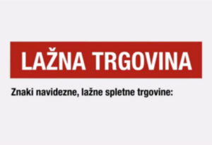 Grafika: Lažna trgovina. Znaki navidezne, lažne spletne trgovine