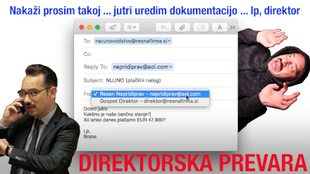 Thumbnail videa, na kateri je Jože Robežnik v vlogi direktorja in nepridiprava