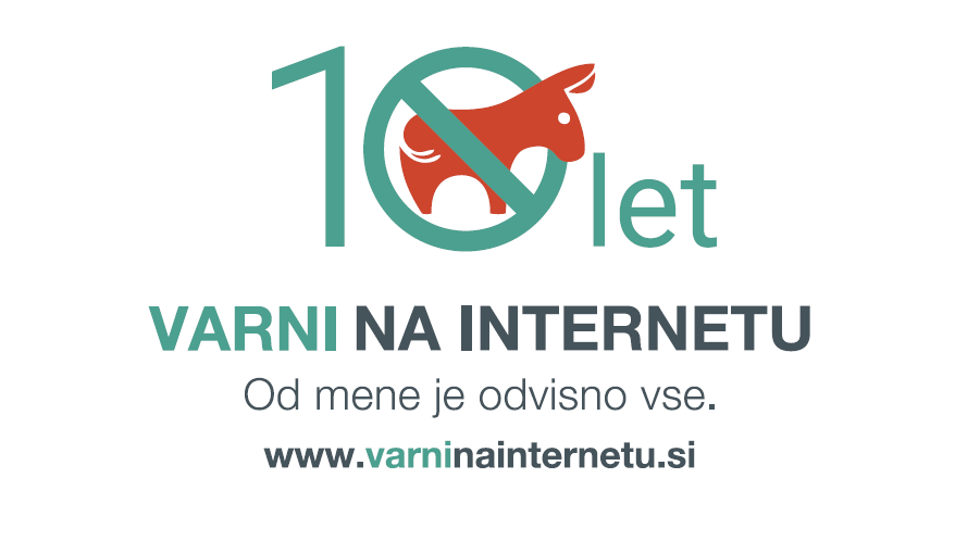 Logotip ob desetletnici programa Varni na internetu