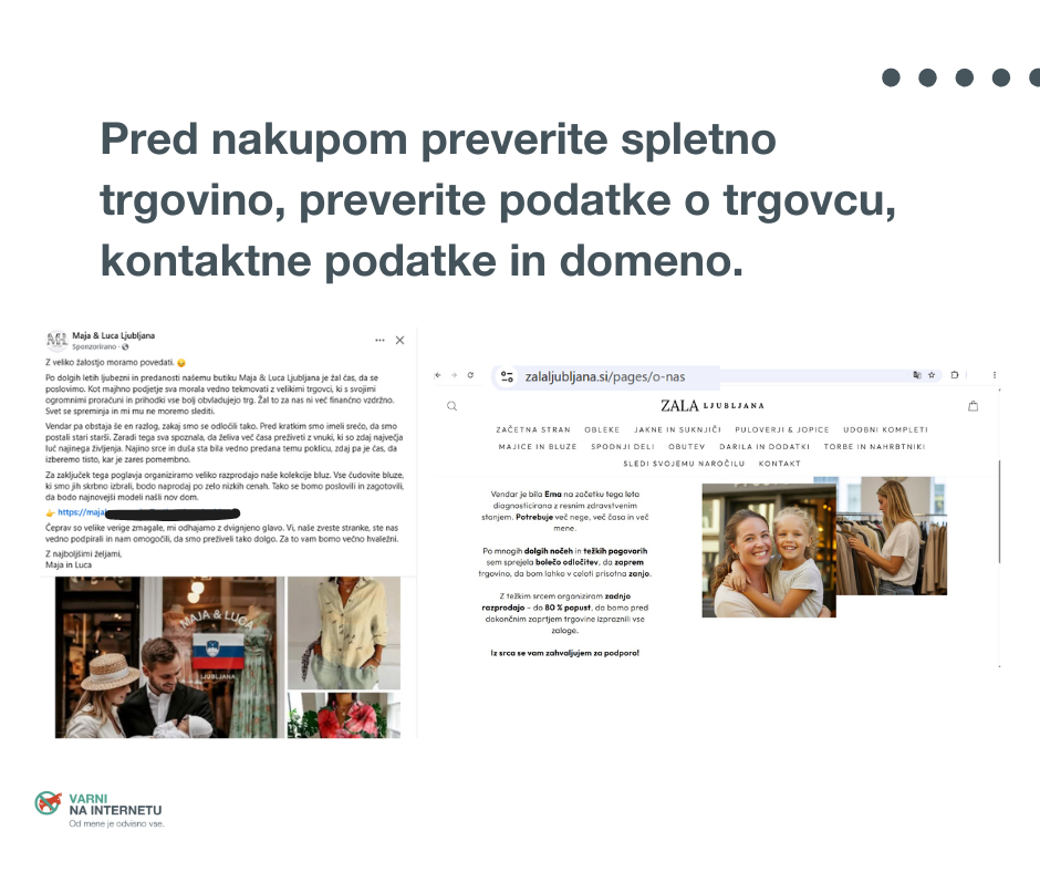 Lažne spletne trgovine oglašujejo na družbenh omrežjih.