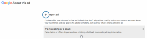 Projava oglasa na Google ads.
